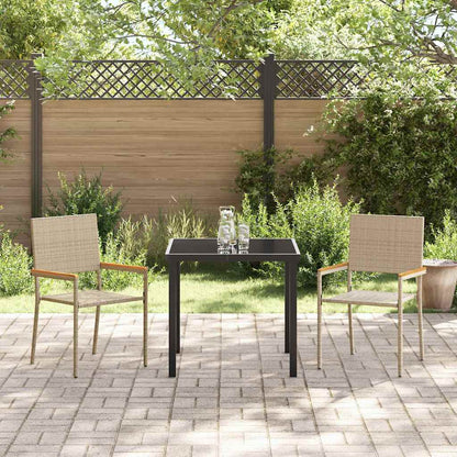 vidaXL Garden Stacking Chairs 2 pcs Cream and Brown 54 x 56 x 90 cm