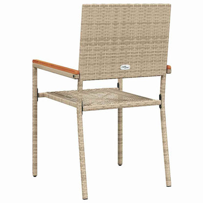 vidaXL Garden Stacking Chairs 2 pcs Cream and Brown 54 x 56 x 90 cm