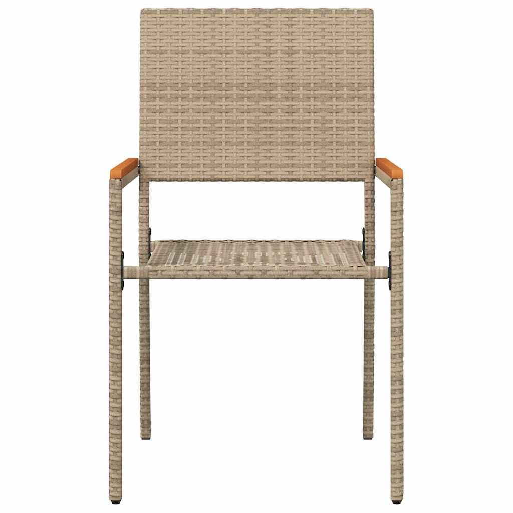 vidaXL Garden Stacking Chairs 2 pcs Cream and Brown 54 x 56 x 90 cm