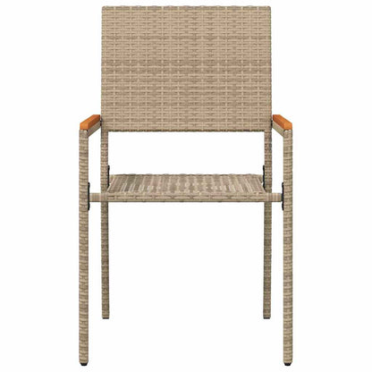vidaXL Garden Stacking Chairs 2 pcs Cream and Brown 54 x 56 x 90 cm