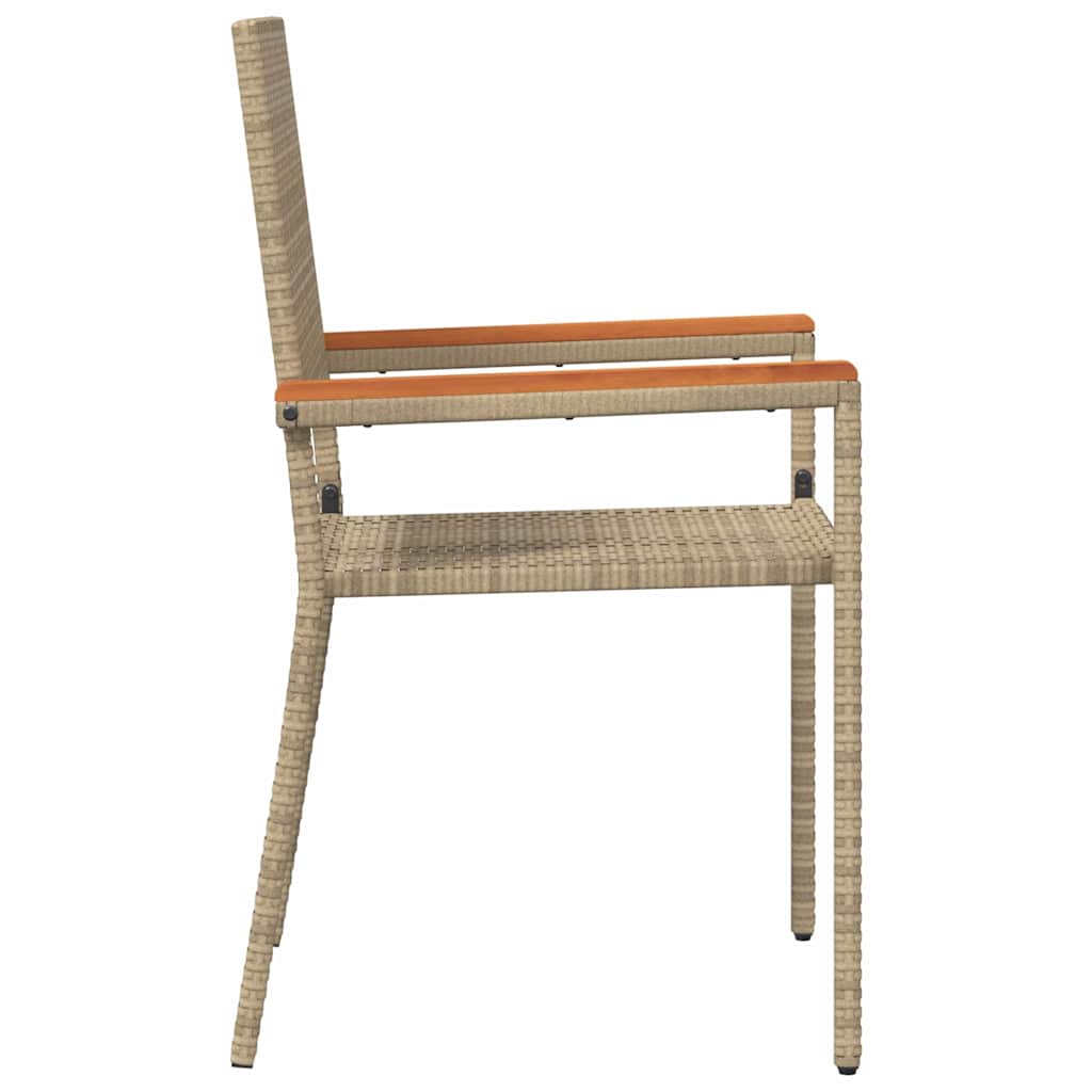vidaXL Garden Stacking Chairs 2 pcs Cream and Brown 54 x 56 x 90 cm