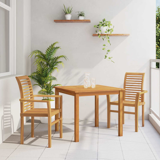 vidaXL Dining Chair 2 pcs Brown 62 x 55 x 94 cm Solid Teak Wood