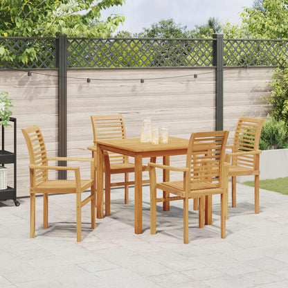 vidaXL Dining Chair 4 pcs Brown 62 x 55 x 94 cm Solid Teak Wood