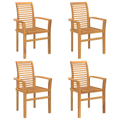 vidaXL Dining Chair 4 pcs Brown 62 x 55 x 94 cm Solid Teak Wood