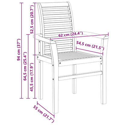 vidaXL Dining Chair 4 pcs Brown 62 x 55 x 94 cm Solid Teak Wood