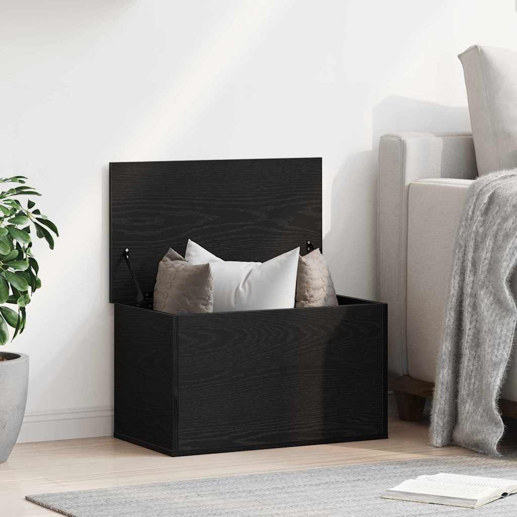 vidaXL Storage Box Black Oak 60 x 35 x 35 cm Engineered Wood