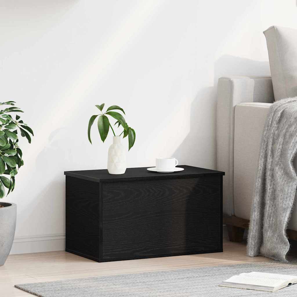 vidaXL Storage Box Black Oak 60 x 35 x 35 cm Engineered Wood