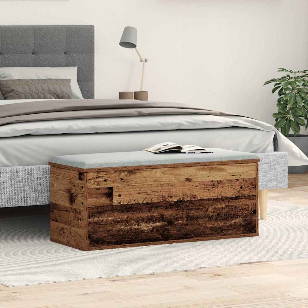 vidaXL Storage Box Old Wood 90 x 35 x 35 cm Engineered Wood