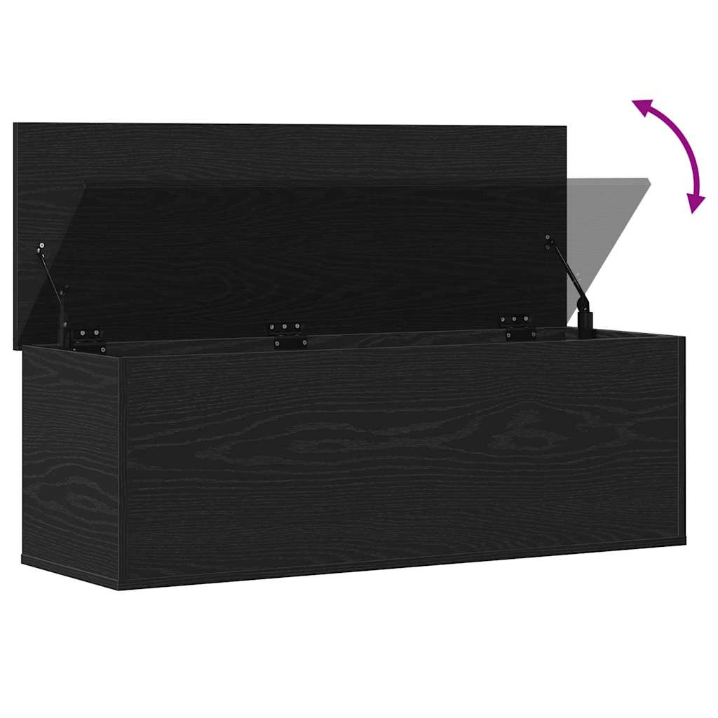 vidaXL Storage Box Black Oak 102 x 35 x 35 cm Engineered Wood