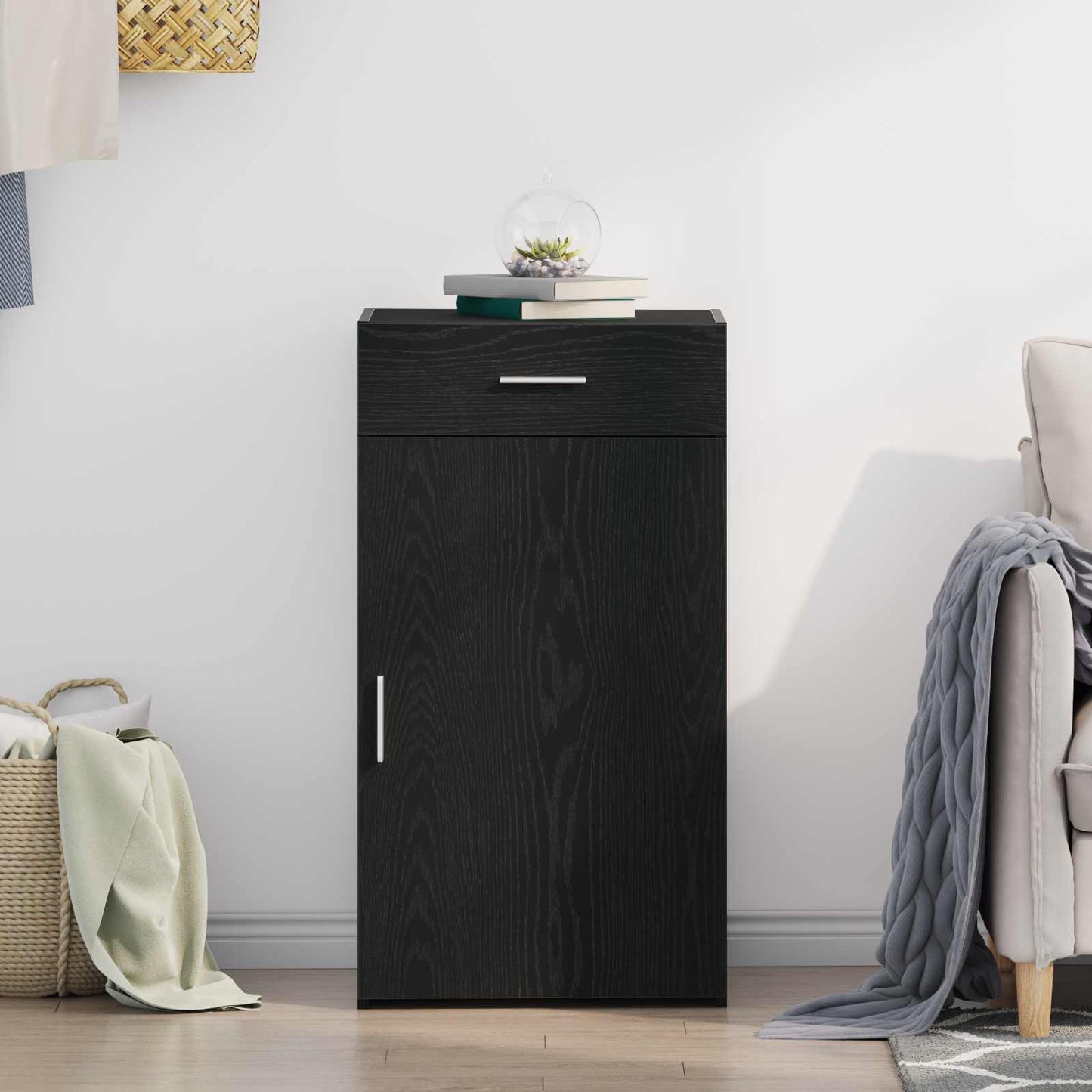 vidaXL Sideboard Black Oak 50 x 42.5 x 93 cm