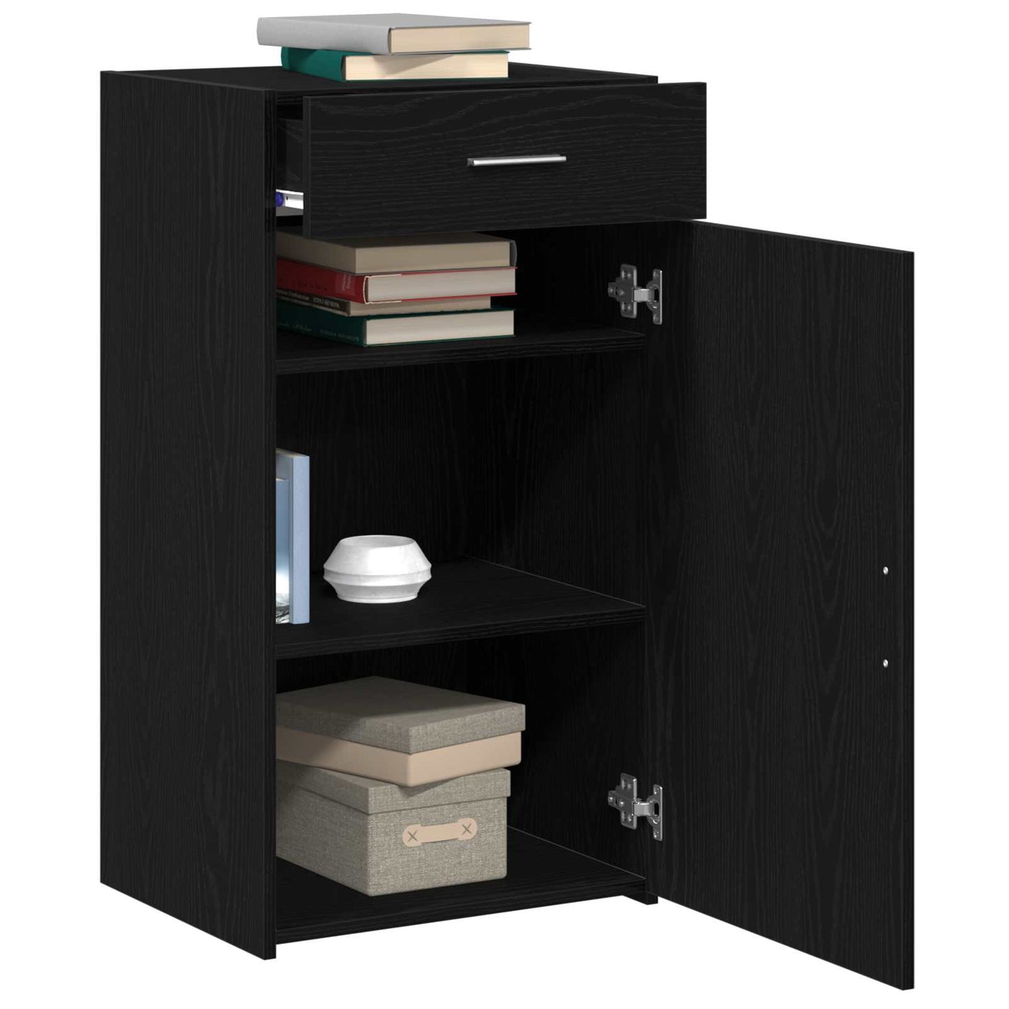 vidaXL Sideboard Black Oak 50 x 42.5 x 93 cm
