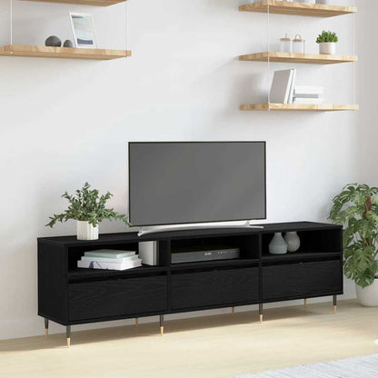 vidaXL TV Cabinet 150 x 30 x 45 cm Black Oak Engineered Wood