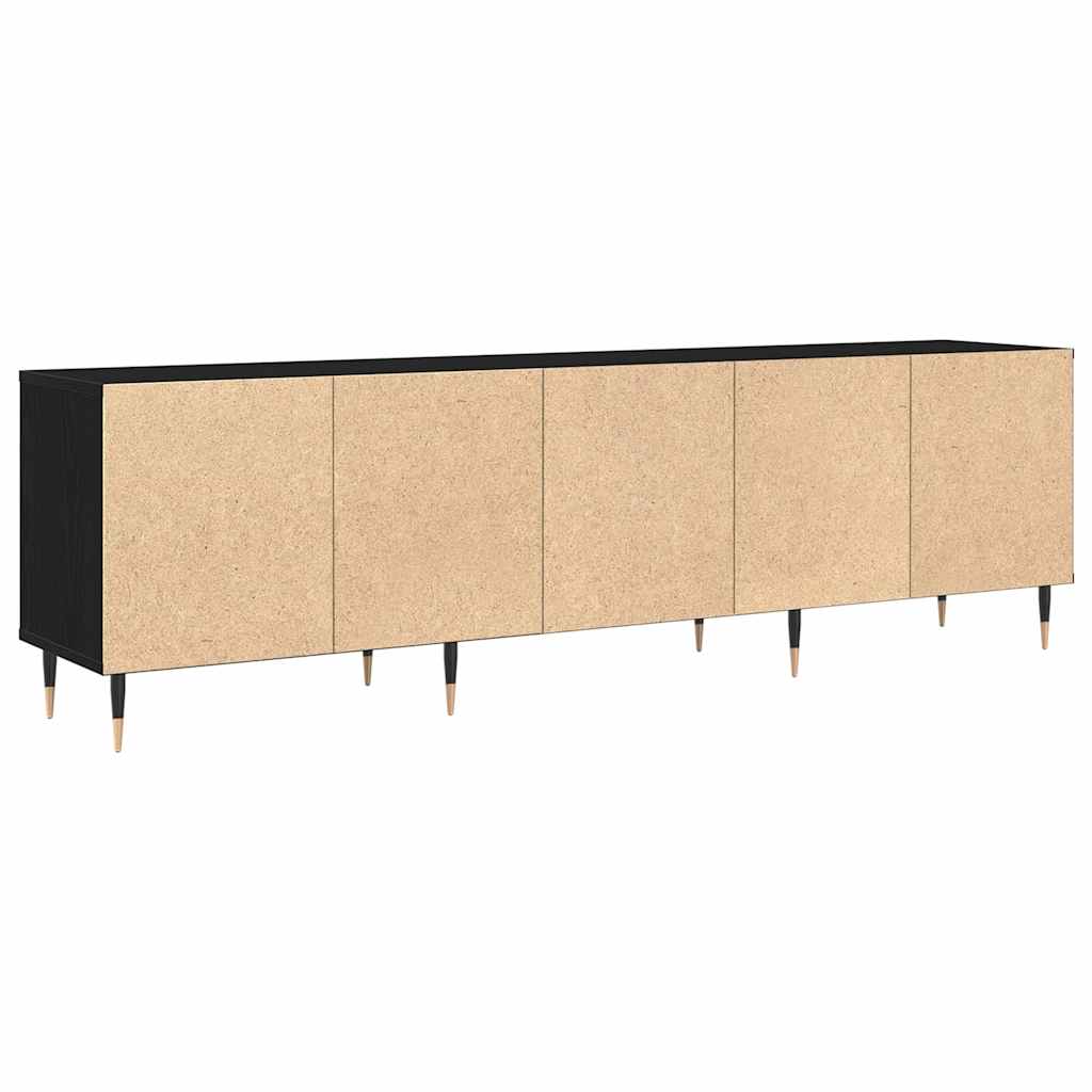 vidaXL TV Cabinet Black Oak 150 x 30 x 45 cm Engineered Wood