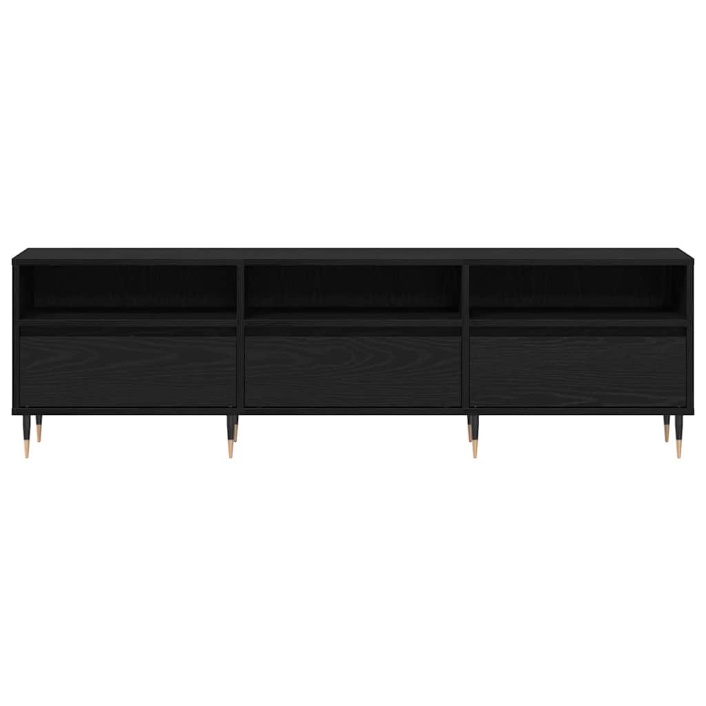 vidaXL TV Cabinet Black Oak 150 x 30 x 45 cm Engineered Wood
