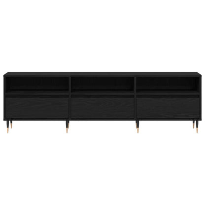 vidaXL TV Cabinet Black Oak 150 x 30 x 45 cm Engineered Wood