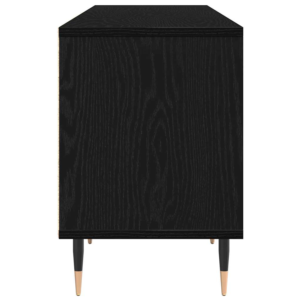vidaXL TV Cabinet Black Oak 150 x 30 x 45 cm Engineered Wood