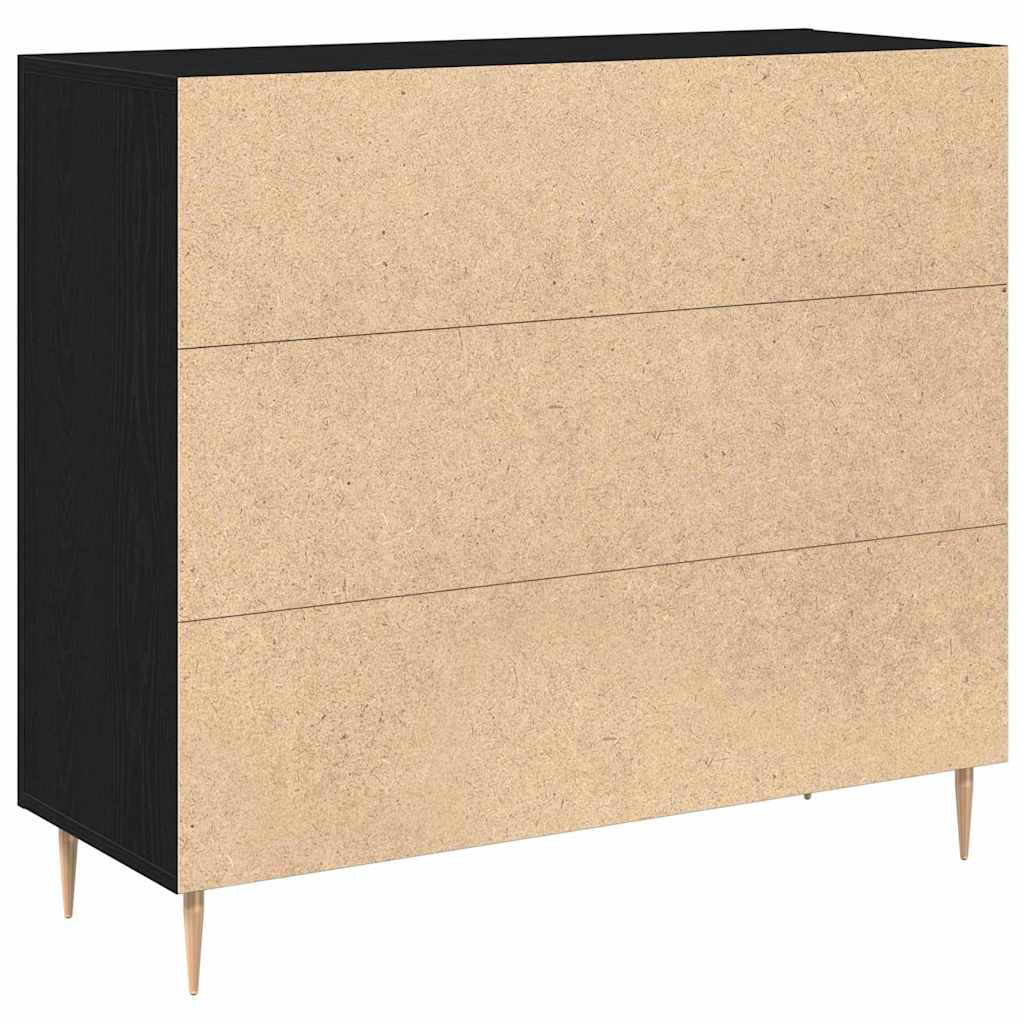 vidaXL Sideboard Black Oak 90 x 34 x 80 cm Engineered Wood