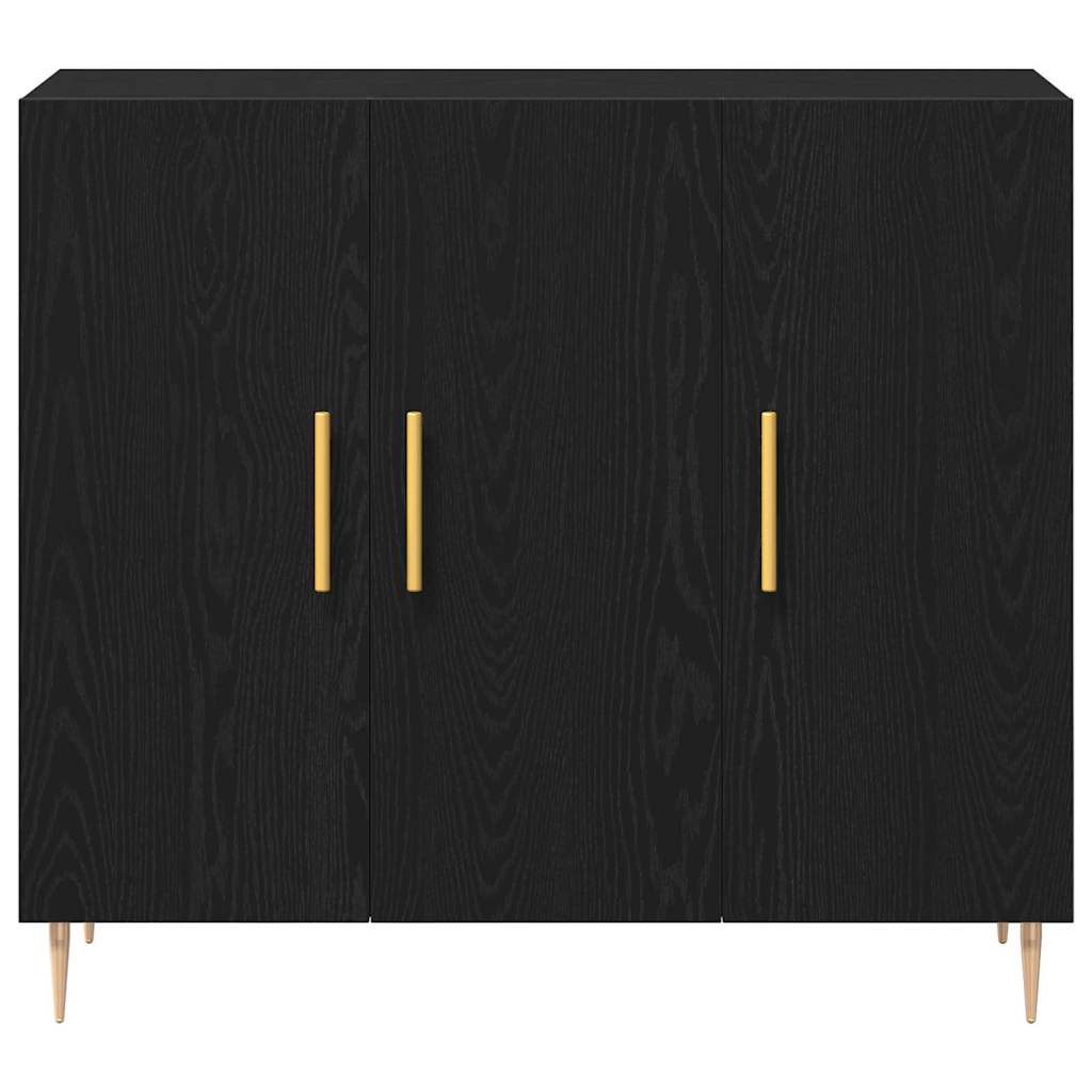 vidaXL Sideboard Black Oak 90 x 34 x 80 cm Engineered Wood