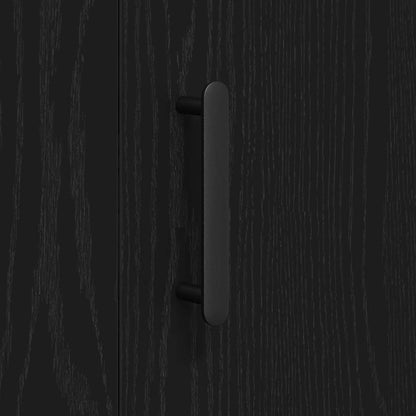 vidaXL Sideboard Black Oak 90 x 34 x 80 cm Engineered Wood