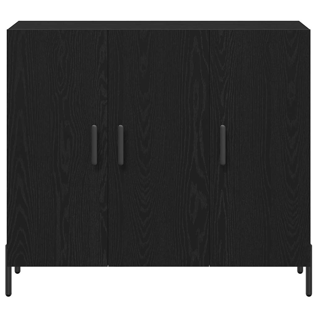 vidaXL Sideboard Black Oak 90 x 34 x 80 cm Engineered Wood