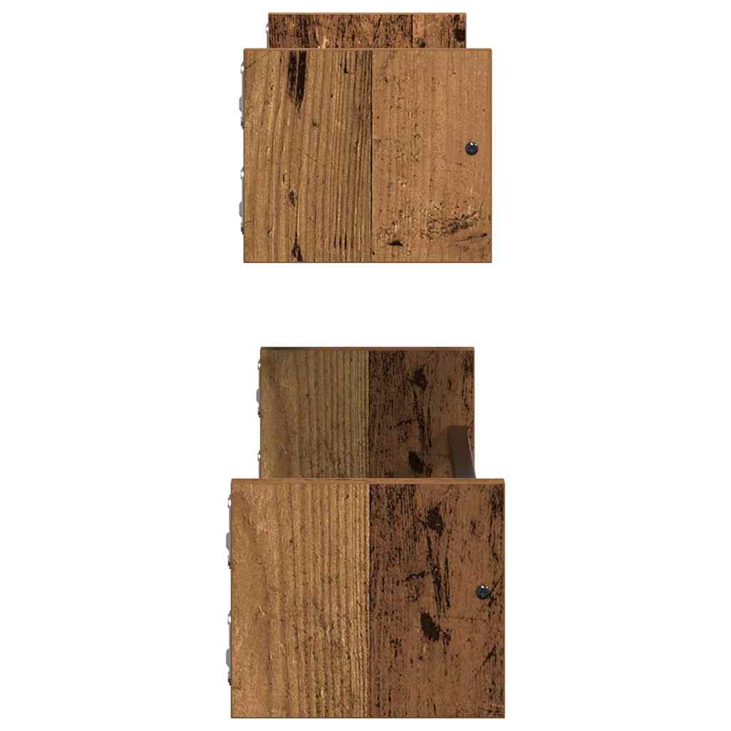 vidaXL Wall Shelf Wall-mounted 2 pcs Old Wood 60 x 16 x 14 cm