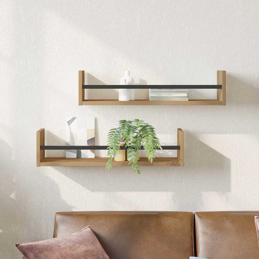 vidaXL Wall Shelf Wall-mounted 2 pcs Artisan Oak 60 x 16 x 14 cm