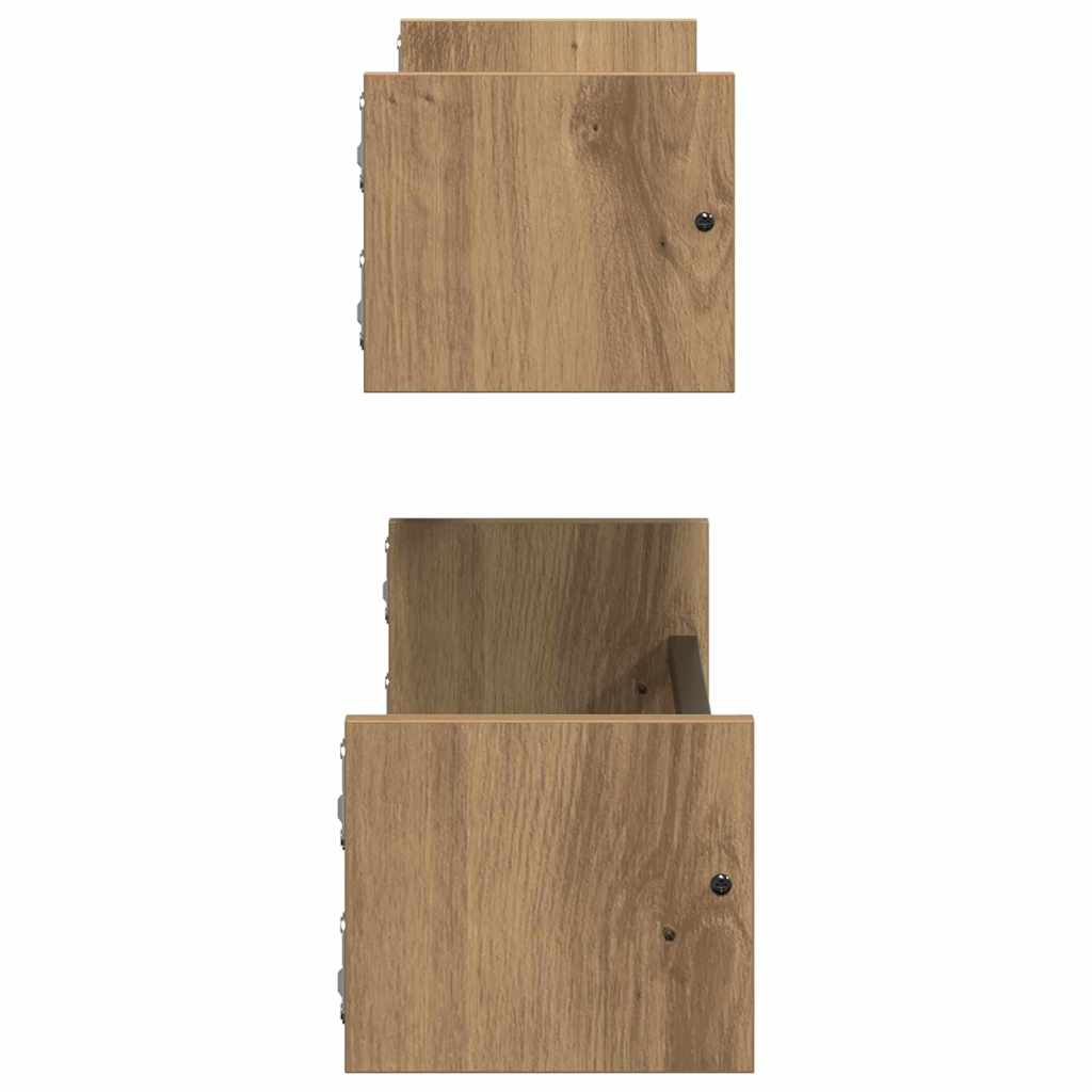 vidaXL Wall Shelf Wall-mounted 2 pcs Artisan Oak 60 x 16 x 14 cm