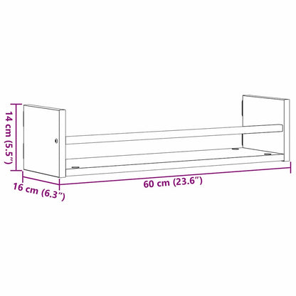 vidaXL Wall Shelf Wall-mounted 2 pcs Artisan Oak 60 x 16 x 14 cm
