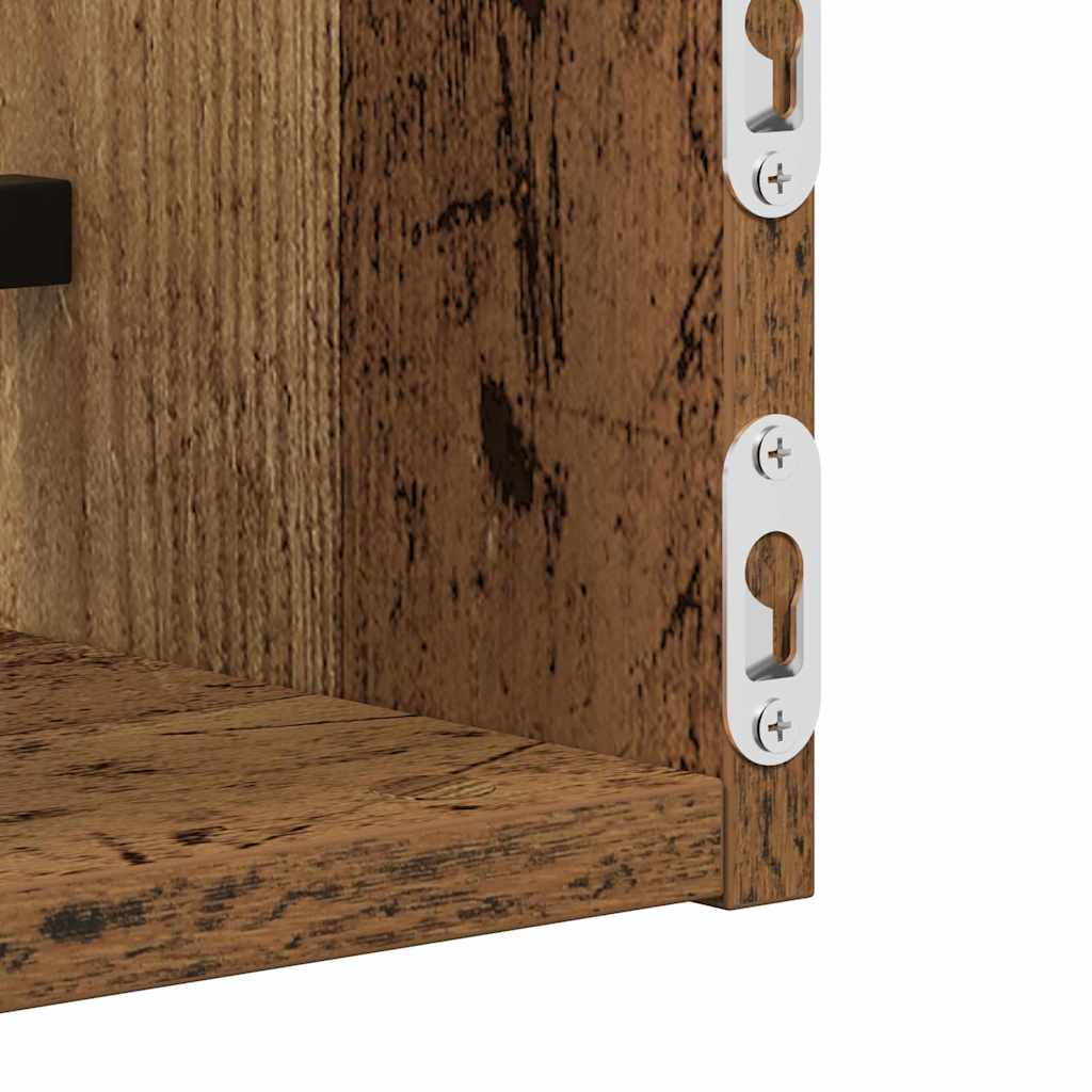 vidaXL Wall Shelf Wall-mounted 2 pcs Old Wood 80 x 16 x 14 cm