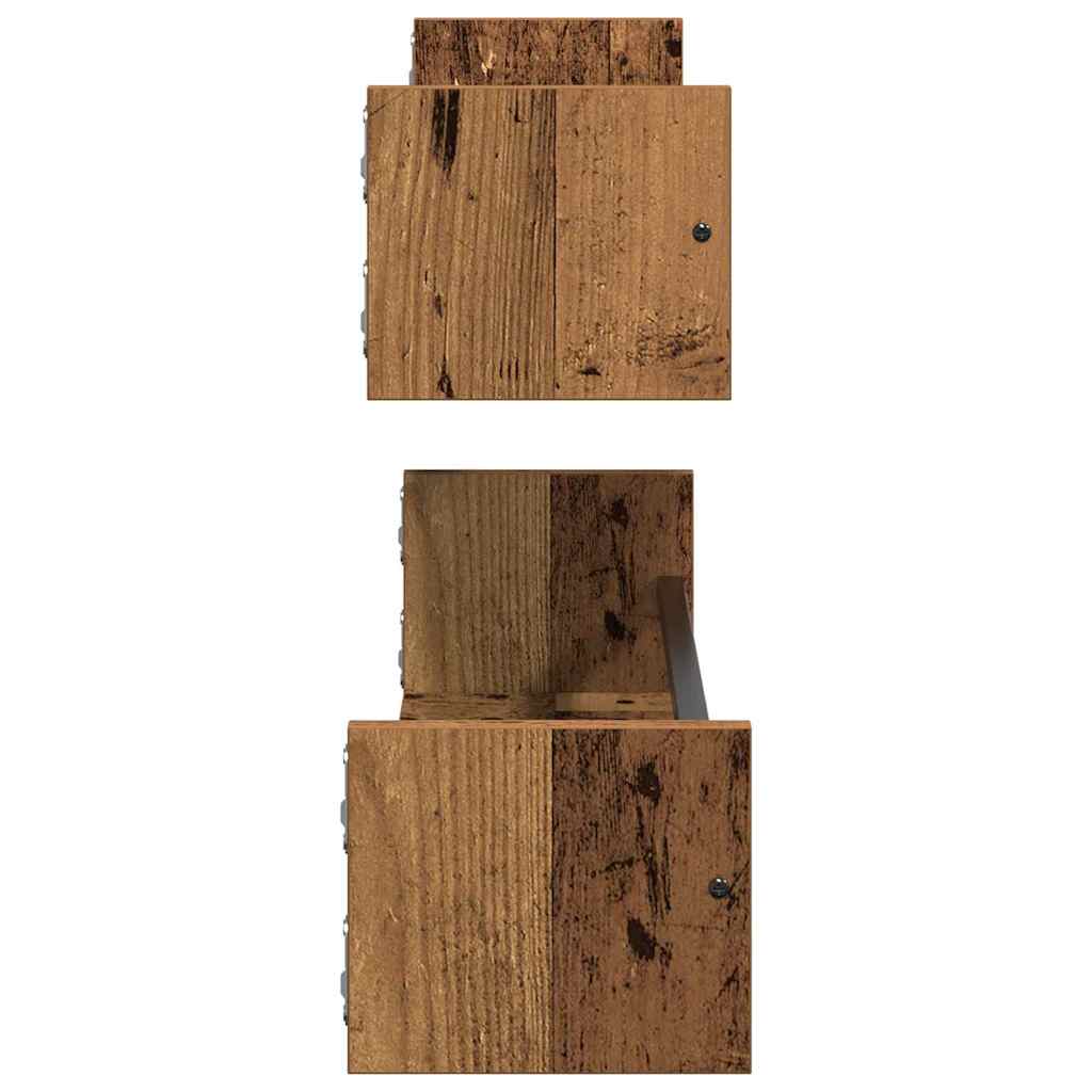 vidaXL Wall Shelf Wall-mounted 2 pcs Old Wood 80 x 16 x 14 cm