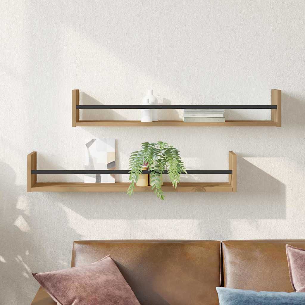 vidaXL Wall Shelf Wall-mounted 2 pcs Artisan Oak 80 x 16 x 14 cm