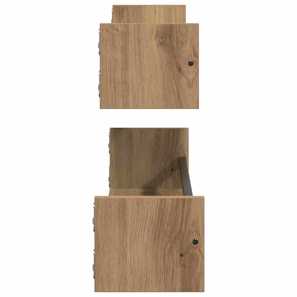 vidaXL Wall Shelf Wall-mounted 2 pcs Artisan Oak 80 x 16 x 14 cm