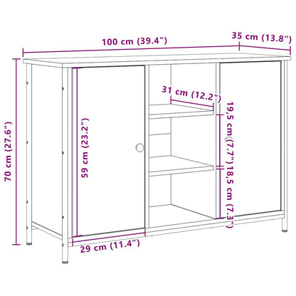 vidaXL Sideboard Artisan Oak 100 x 35 x 70 cm