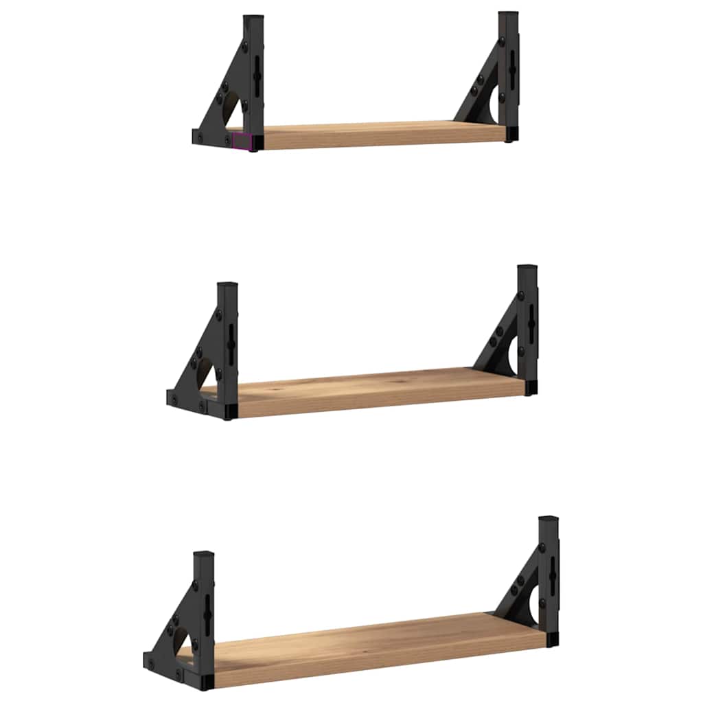vidaXL Wall Shelf Wall-mounted with Storage 3 pcs Smoke Oak