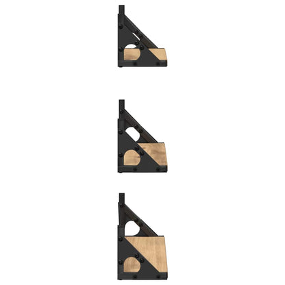vidaXL Wall Shelf Wall-mounted with Storage 3 pcs Smoke Oak