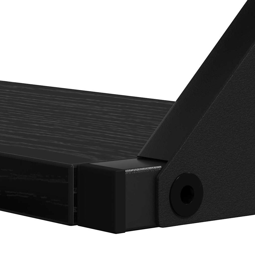 vidaXL Wall Shelf Wall-mounted with Storage 3 pcs Black Oak
