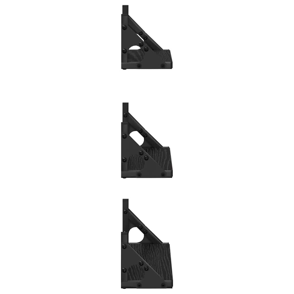 vidaXL Wall Shelf Wall-mounted with Storage 3 pcs Black Oak