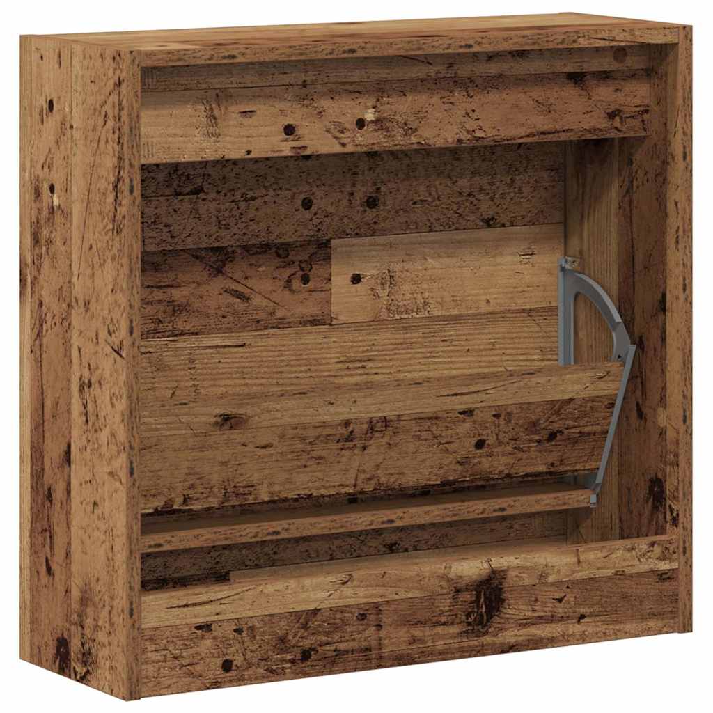 vidaXL Shoe Cabinet with Door Old Wood 60 x 21 x 57 cm Engineered Wood