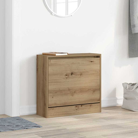 vidaXL Shoe Cabinet 60 x 21 x 57 cm Engineered Wood Artisan Oak
