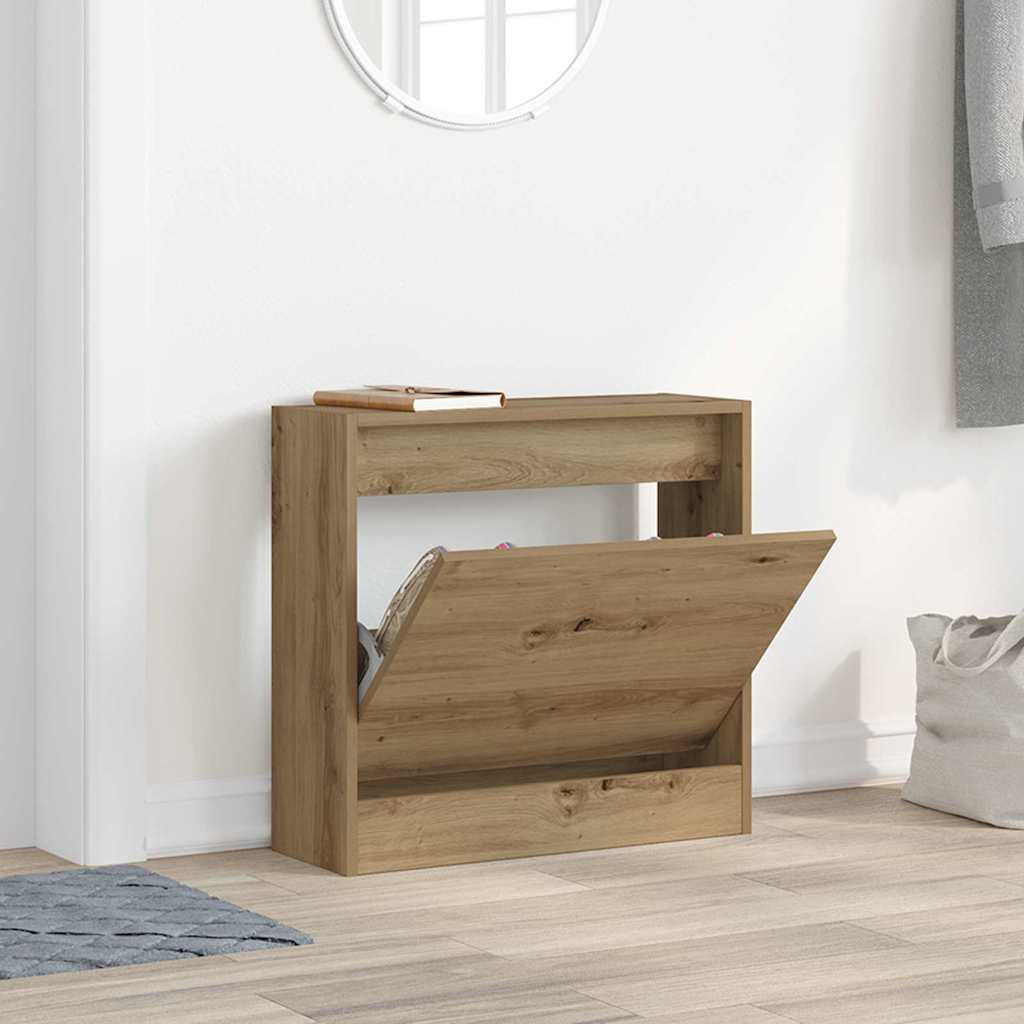 vidaXL Shoe Cabinet 60 x 21 x 57 cm Engineered Wood Artisan Oak