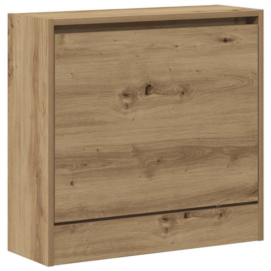 vidaXL Shoe Cabinet 60 x 21 x 57 cm Engineered Wood Artisan Oak