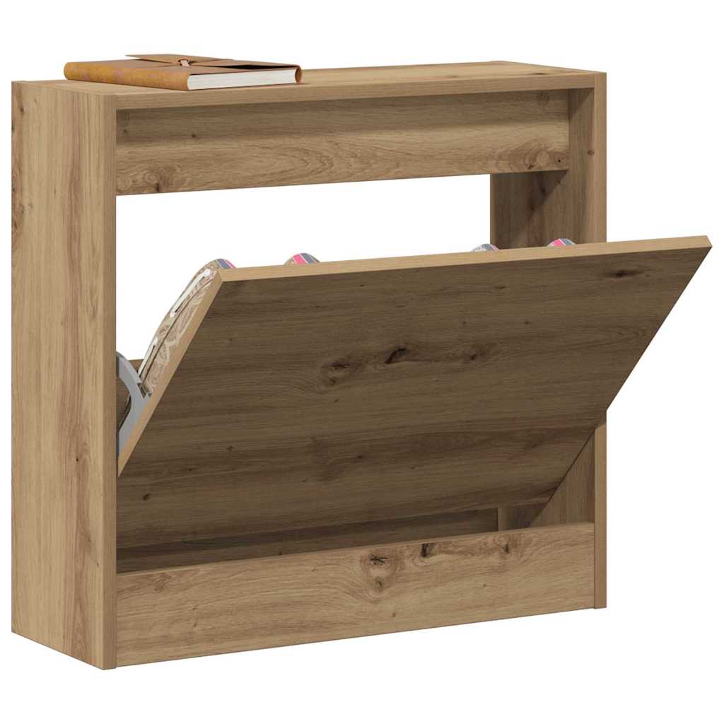 vidaXL Shoe Cabinet 60 x 21 x 57 cm Engineered Wood Artisan Oak