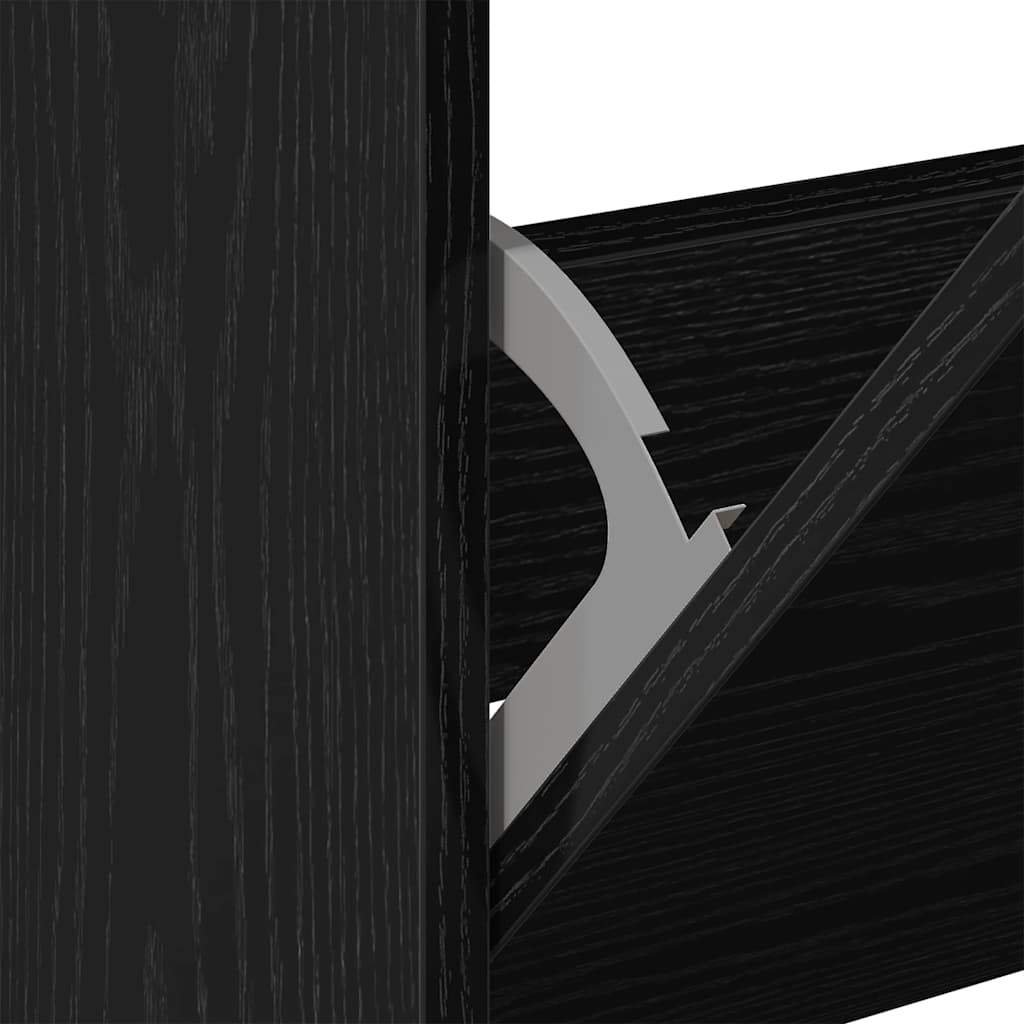 vidaXL Shoe Cabinet 60 x 21 x 57 cm Engineered Wood Black Oak