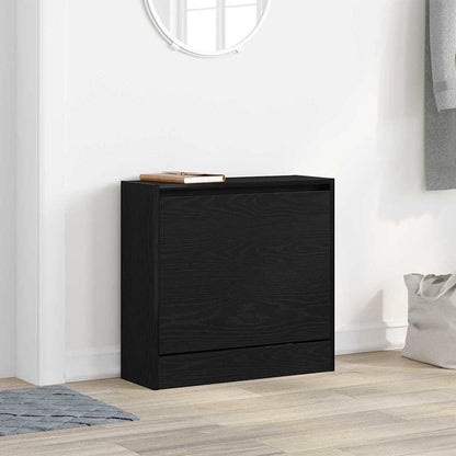 vidaXL Shoe Cabinet 60 x 21 x 57 cm Engineered Wood Black Oak