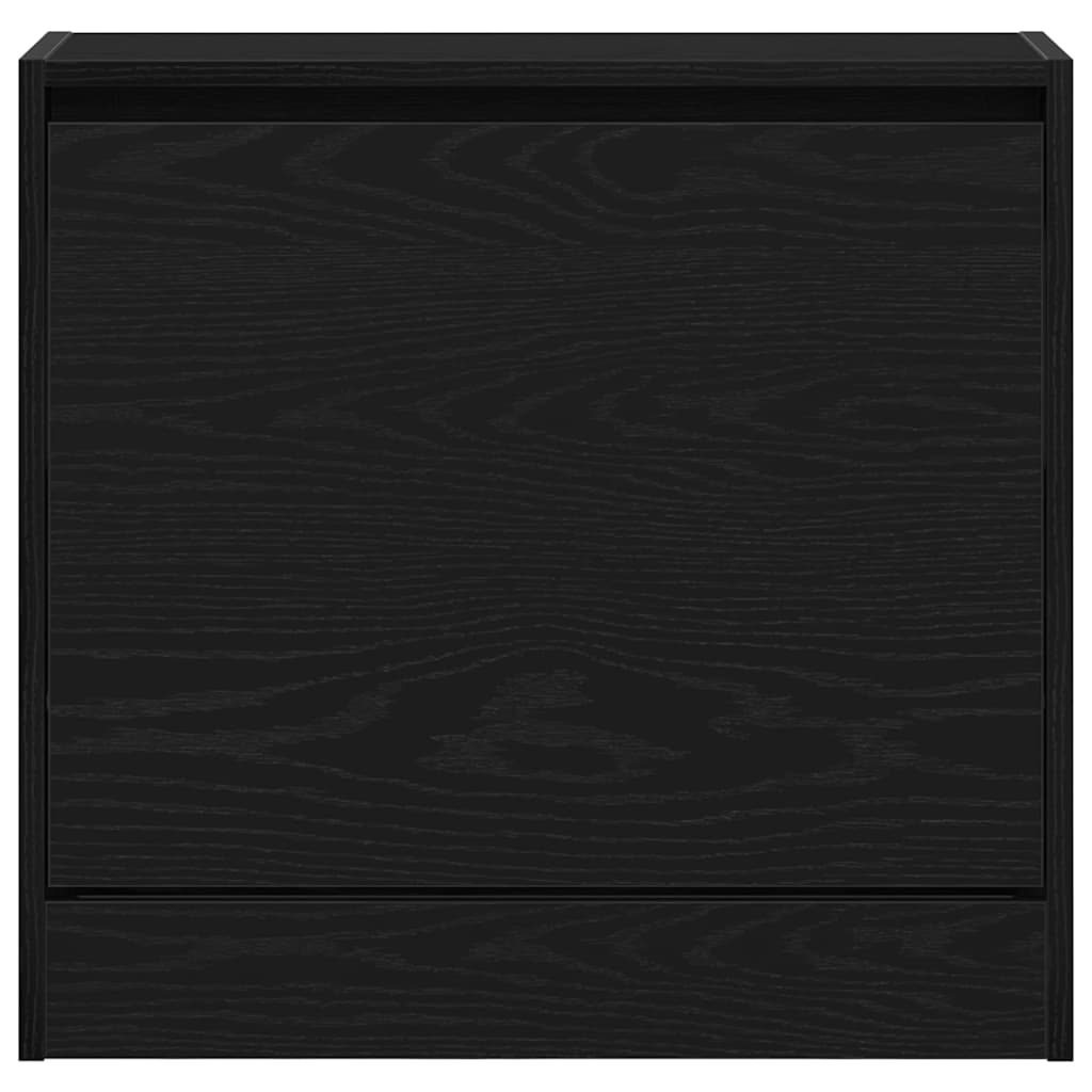 vidaXL Shoe Cabinet 60 x 21 x 57 cm Engineered Wood Black Oak