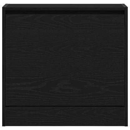 vidaXL Shoe Cabinet 60 x 21 x 57 cm Engineered Wood Black Oak