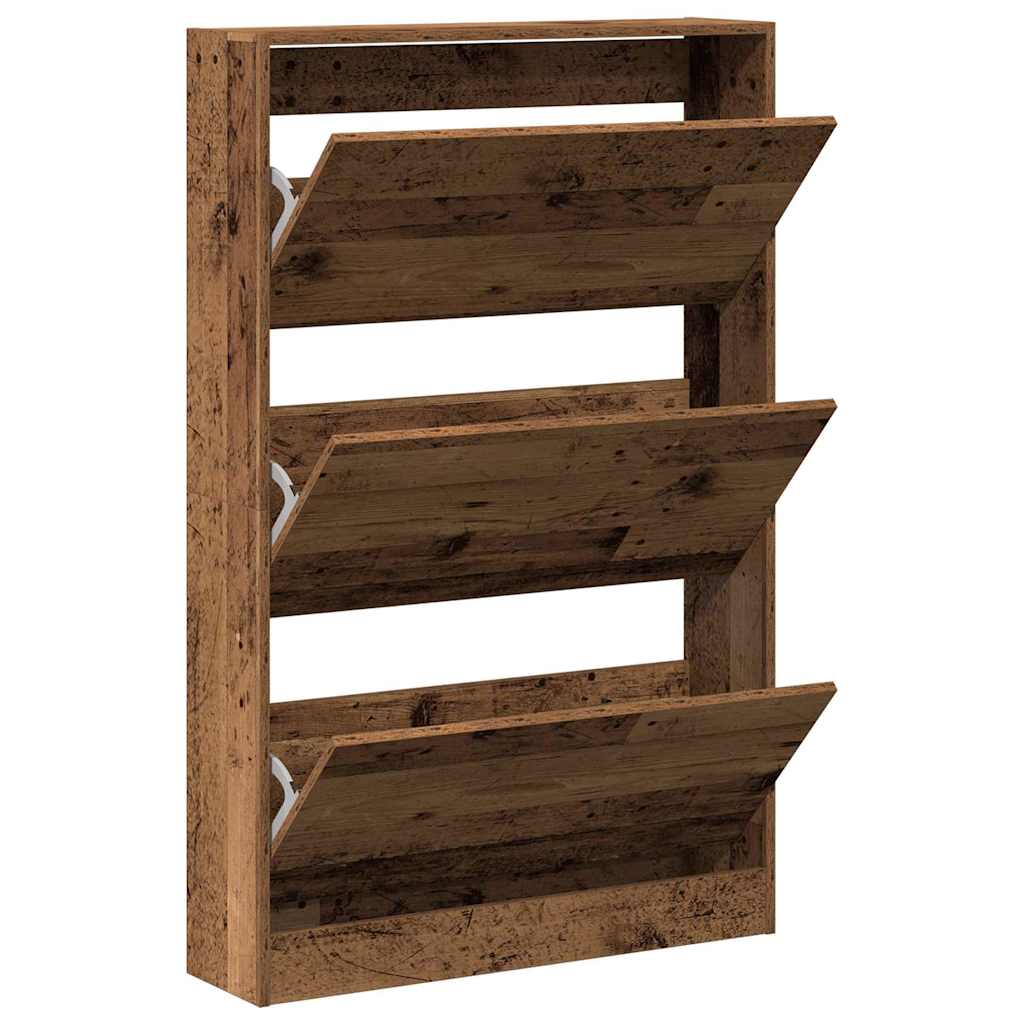 vidaXL Shoe Cabinet Old Wood 80 x 21 x 125.5 cm Engineered Wood