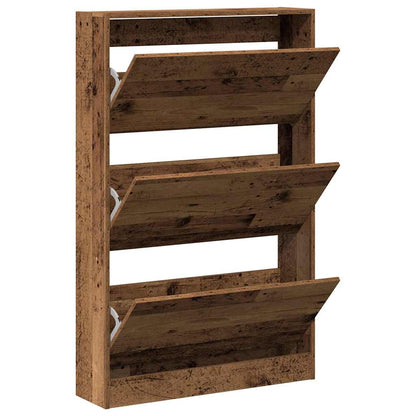 vidaXL Shoe Cabinet Old Wood 80 x 21 x 125.5 cm Engineered Wood