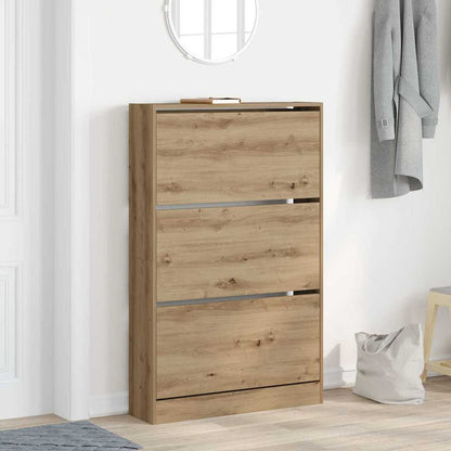 vidaXL Shoe Cabinet 80 x 21 x 125.5 cm Engineered Wood Artisan Oak