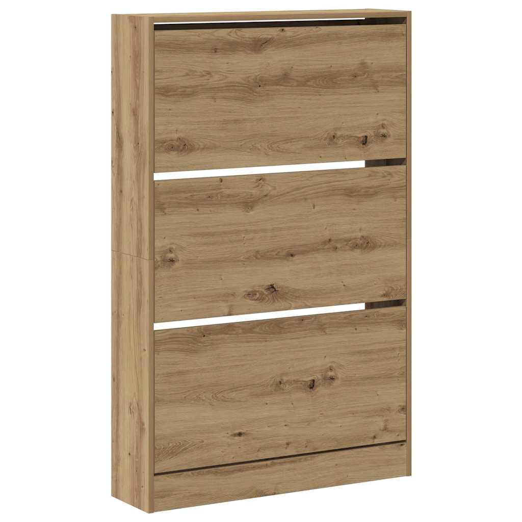 vidaXL Shoe Cabinet 80 x 21 x 125.5 cm Engineered Wood Artisan Oak